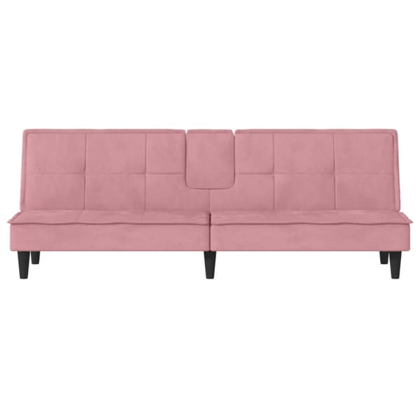 Bäddsoffa med mugghållare rosa sammet