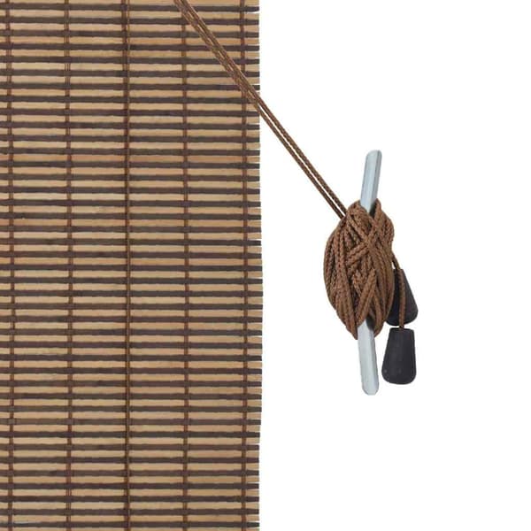 Rullgardin med gardiner Brun 60 x 160 cm Bambu