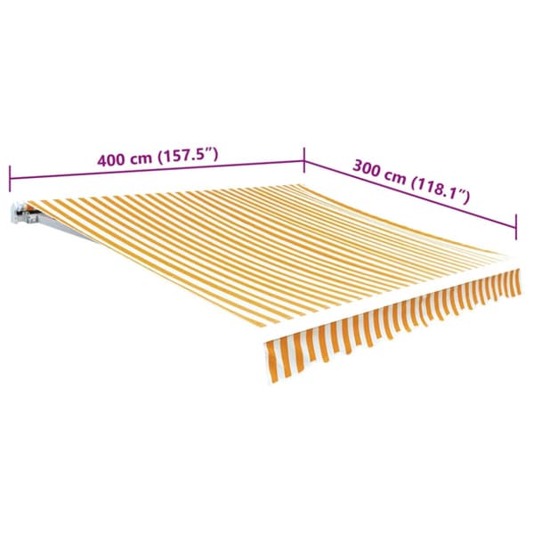 Markisduk solros 4 x 3 m gul & vit (utan ram)
