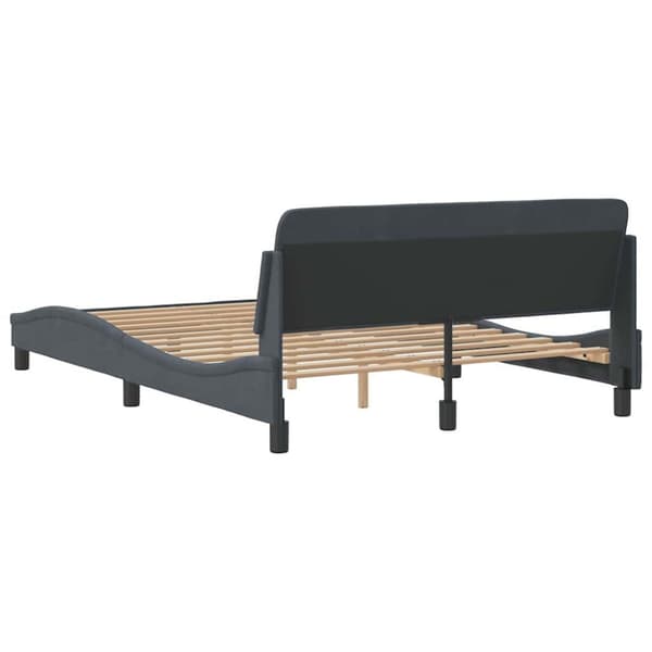 Bed Frame "Dover" Dark Grey 137x190 cm Velvet