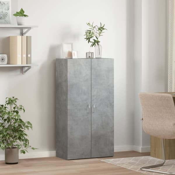 Dokumentskåp betonggrå 60x32x115 cm konstruerat trä