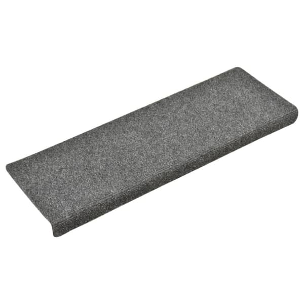 Trappmattor självhäftande 15 st 65x21x4 cm ljusgrå rektangulär kant