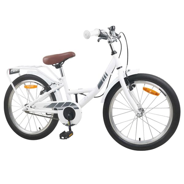 Barncykel 20 Tum för 6-11 år gamla Vit