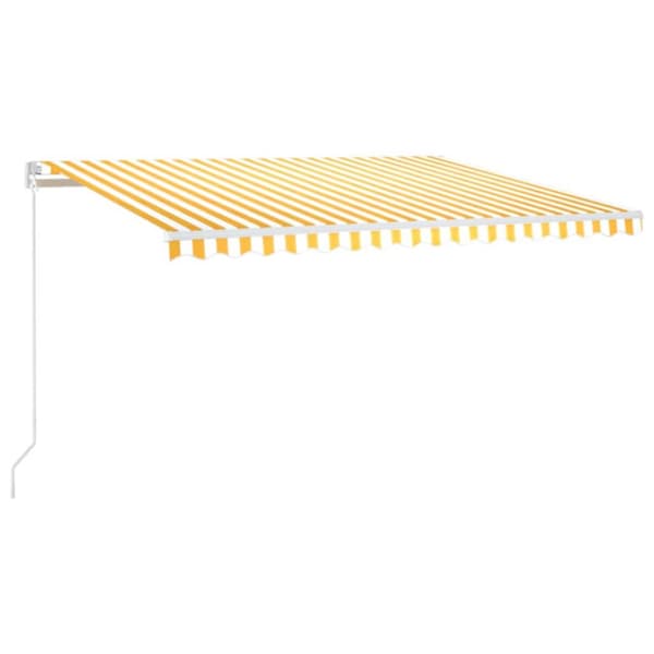 Markis manuellt infällbar 450x300 cm gul och vit