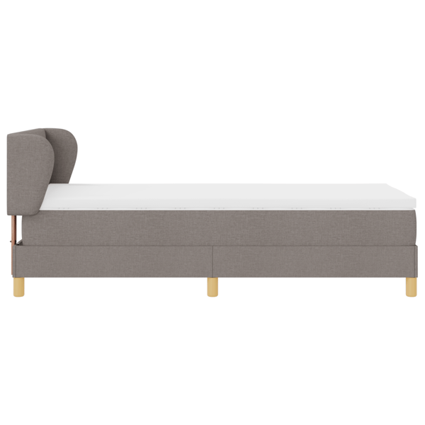 Bäddfjäder med huvudgavel Taupe 90 x 190 cm tyg