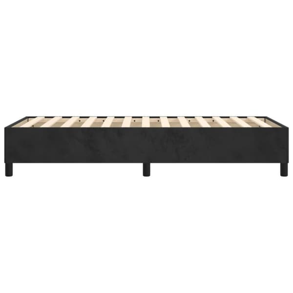 Boxspring-sängram svart 90x200 cm sammet