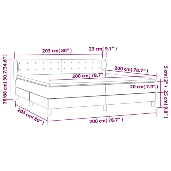Ramsäng med madrass mörkgrön 200x200 cm sammet