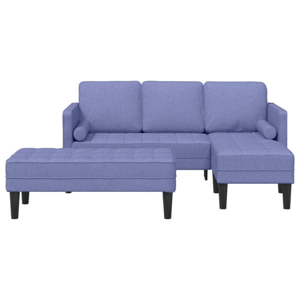 Soffset med kudde 2 pcs Jeansblå Polyester