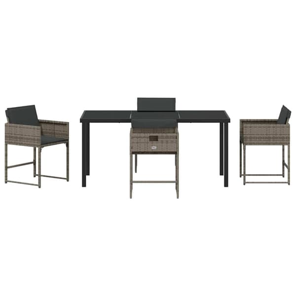 Trädgårdsmöbelset 5 pcs Grå konstrotting