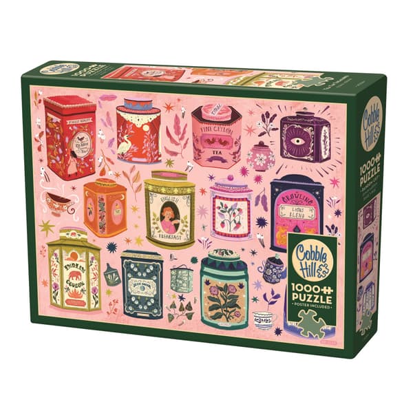 Tea Tin Treasures, Pussel, 1000 bitar, Cobble Hill