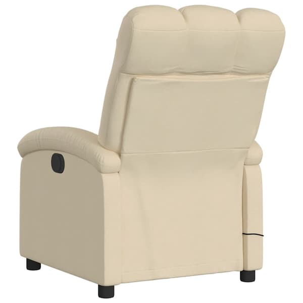 Massagefåtölj krämfärgad tyg
