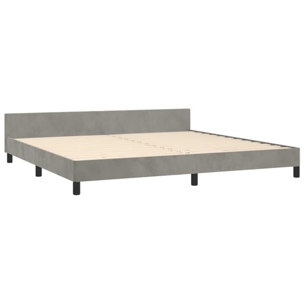Sängram utan madrass ljusgrå 200x200 cm sammet