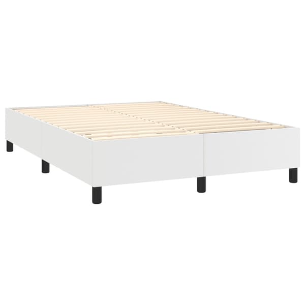 Ramsäng med madrass vit 140x200 cm konstläder