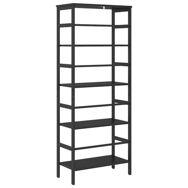 Hyllsystem Svart Ek 60 x 29,5 x 149 cm Konstruerat trä