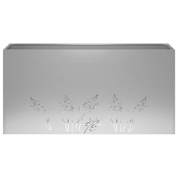 Trädgårdsplanterare 2 st Silver 100 x 30 x 49 cm