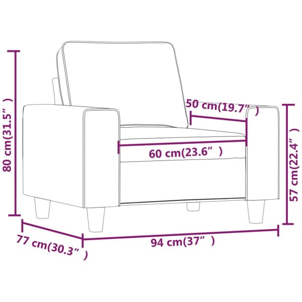 Fåtölj svart 60 cm tyg