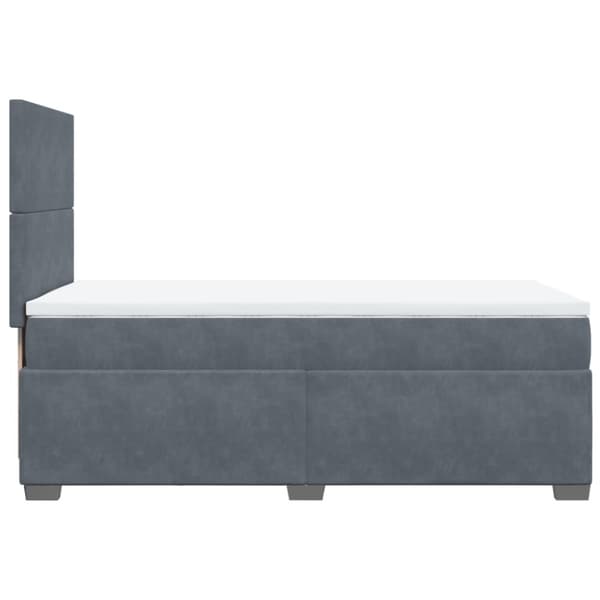 Ramsäng med madrass mörkgrå 100x200 cm sammet