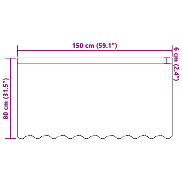 Spetsgardin med gardiner Blommor Vit 80 x 150 cm Polyester