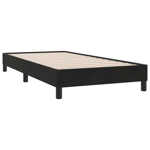 Ramsäng med madrass svart 90x210 cm sammet