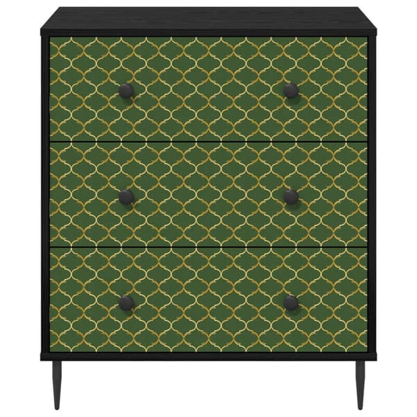 Kommode GELEEN Smaragd geometriskt mönster 66 x 36,5 x 76 cm