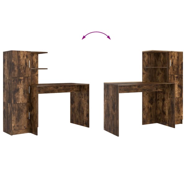 Skrivbord 2 pcs Rökt ek