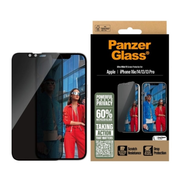 PanzerGlass - skärmskydd för mobiltelefon - ultrabred passning med EasyAligner