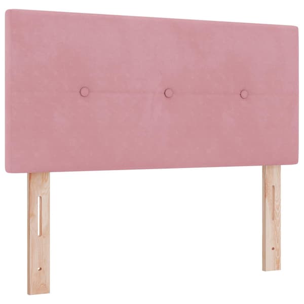 Boxspring säng med madrass och LED Rosa 100 x 200 cm Sammet