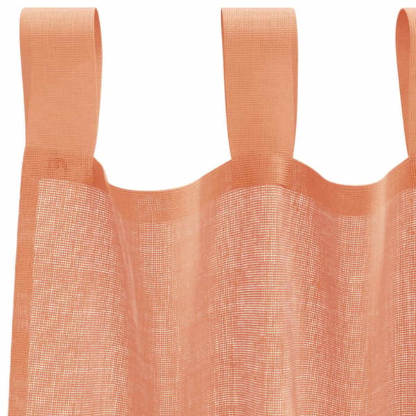 Voile gardiner med stångfickor 2 st terrakotta