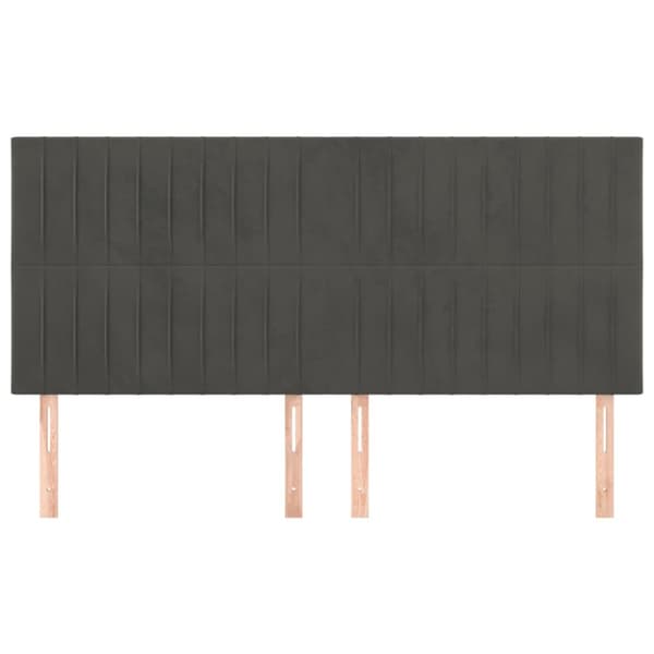 Sänggavel mörkgrå 160x5x118/128 cm sammet