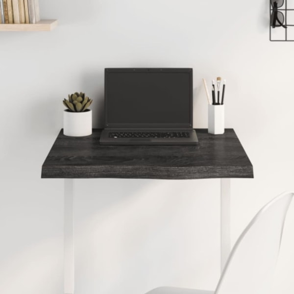 Bordsskiva mörkbrun 60x60x(2-4) cm behandlad massiv ek
