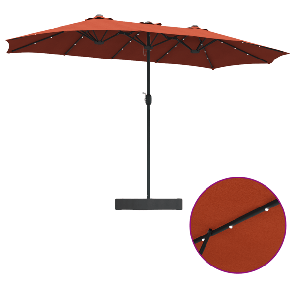 Trädgårdsparasol Terracotta 385 x 209 x 244 cm Polyester