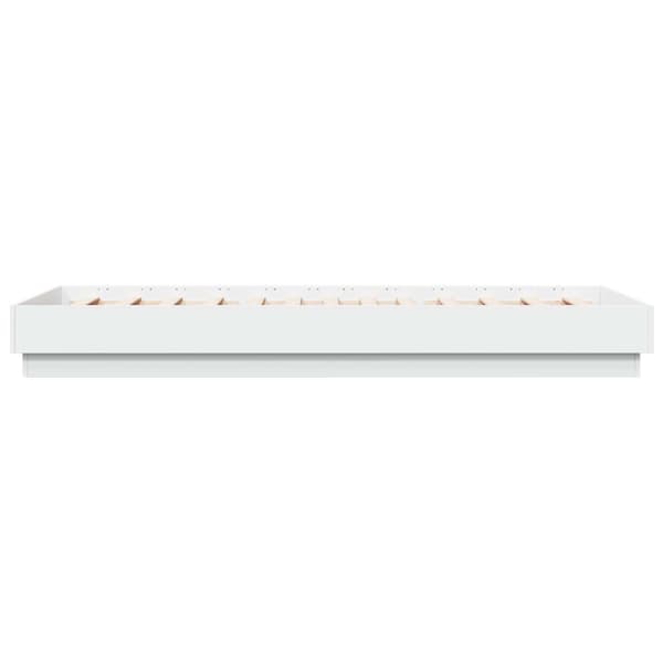Sängram med LED Vit 80 x 200 cm Konstruerat trä