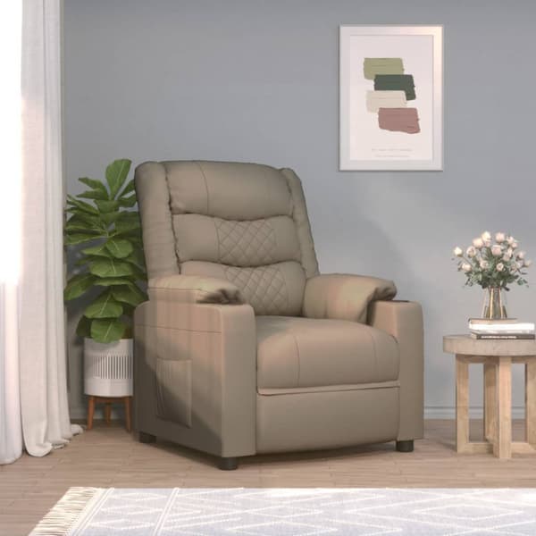 Elektrisk reclinerfåtölj cappuccino konstläder