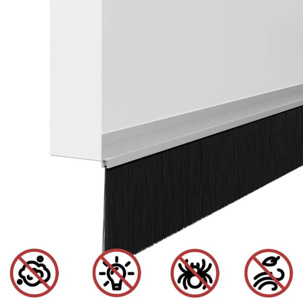 Självhäftande dörrborstlist 2 pcs Silver 100 cm