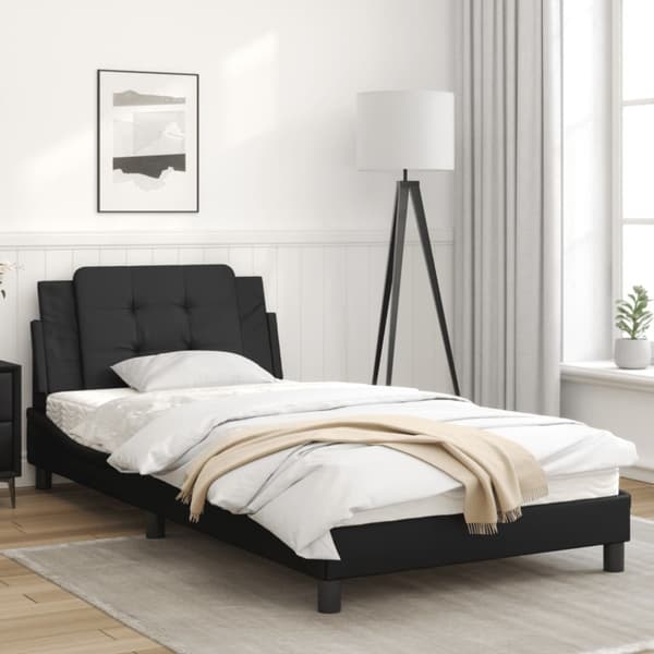 Bed Frame with LED without Mattress "Zadar" Black 100x200 cm