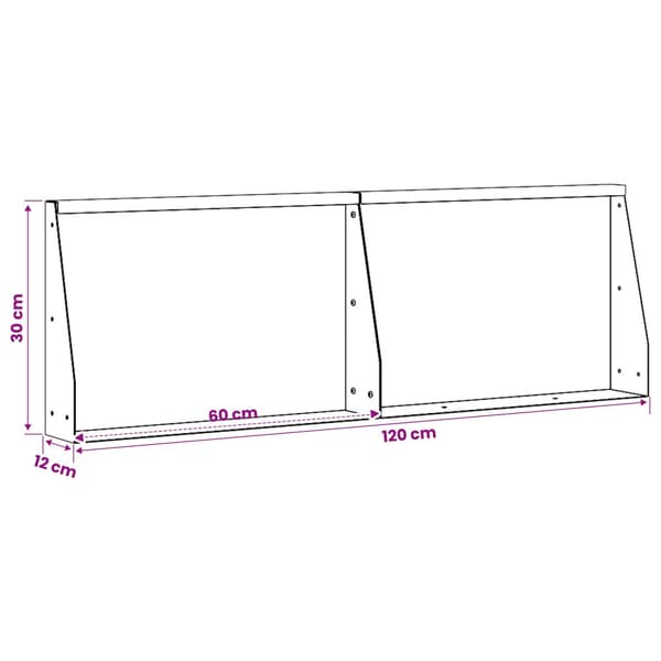 Stödvägg 2 st 60 x 12 x 30 cm Stål Svart