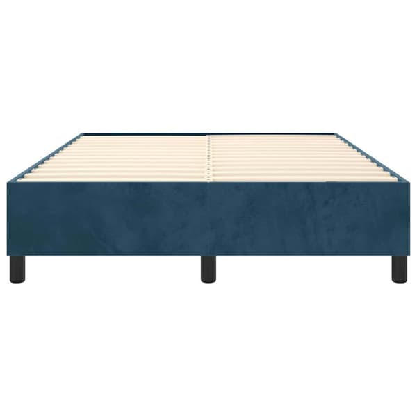 Boxspring-sängram mörkblå 140x190 cm sammet