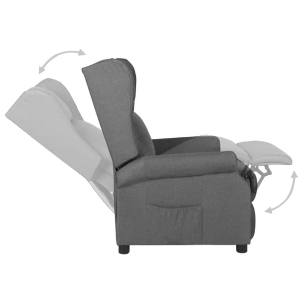 Reclinerfåtölj ljusgrå tyg
