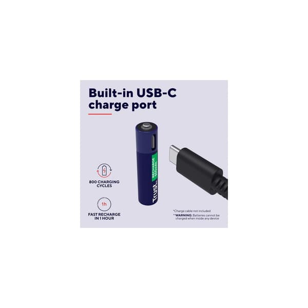 Batteri Laddbar TRUST AAA USB-C 2/fp