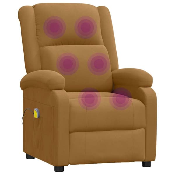 Massagefåtölj brun sammet