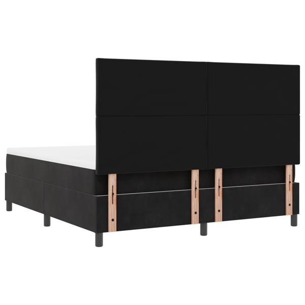 LED Box Säng med huvudgavel Svart 180 x 200 cm Sammet
