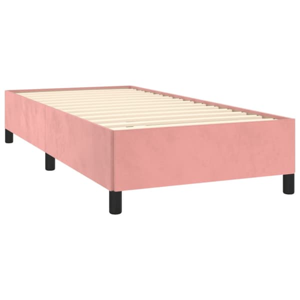 Ramsäng med madrass rosa 100x200 cm sammet
