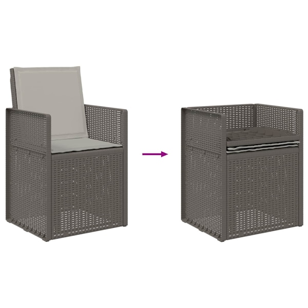 Trädgårdsmatstolar 2 pcs Ljusgrå PP