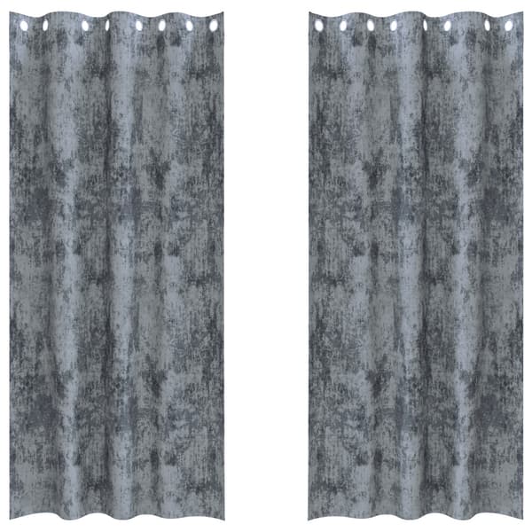 Sammetsgardiner 2 pcs Silvergrå 260 x 140 cm Sammet