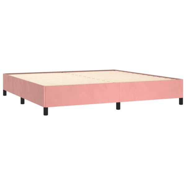 Ramsäng med madrass rosa 200x200 cm sammet