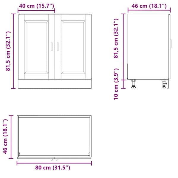 Diskbänk underskåp högglans vit 80x46x81,5 cm konstruerat trä