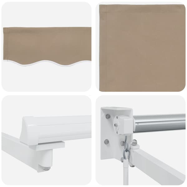 Utfällbar markis Beige 350 x 250 cm Polyester och aluminium