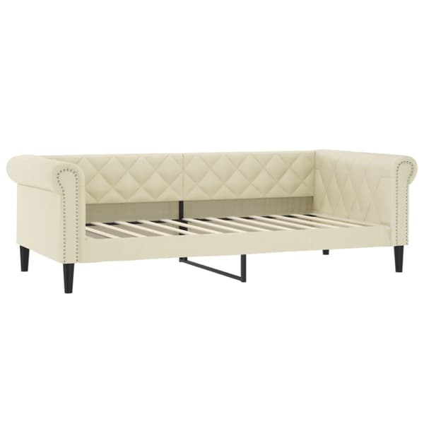 Dagbädd utdragbar gräddvit 90x200 cm konstläder