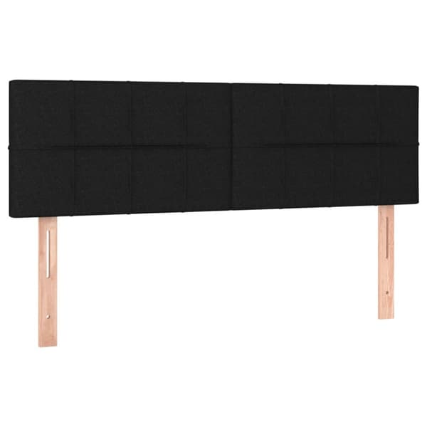 Ramsäng med madrass svart 140x190 cm tyg