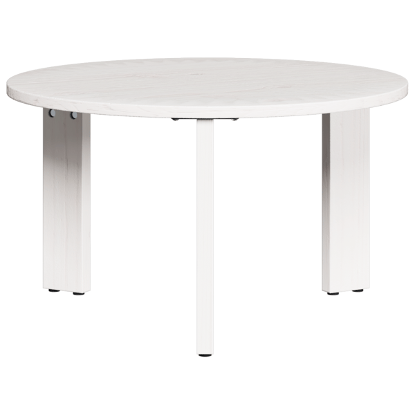 Kaffeebord 2 pcs Vit Massivt tallträ